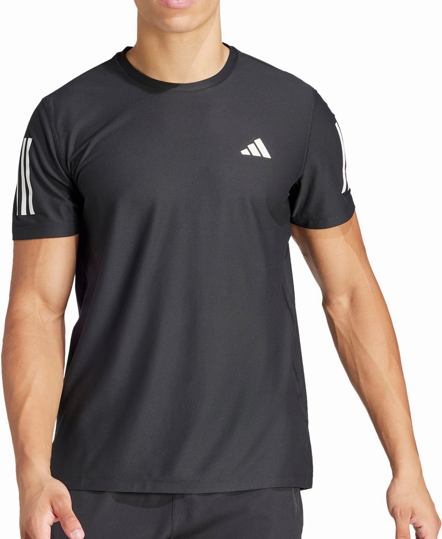 Light and Cozy Summer Wear adidas Own The Run Short Sleeve Mens Running Top - Black