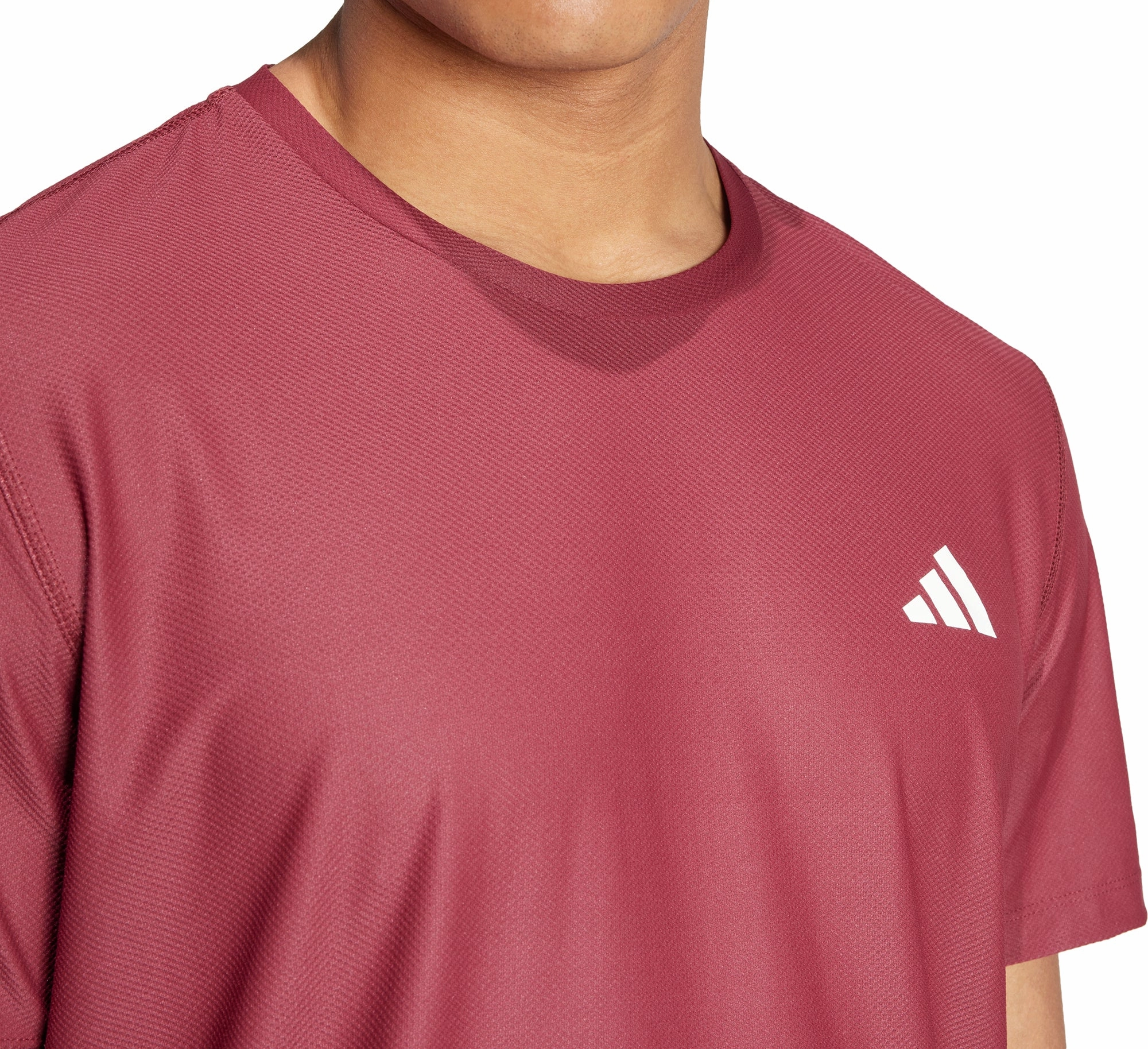 Soft Finish All-day Comfort adidas Own The Run Short Sleeve Mens Running Top - Red
