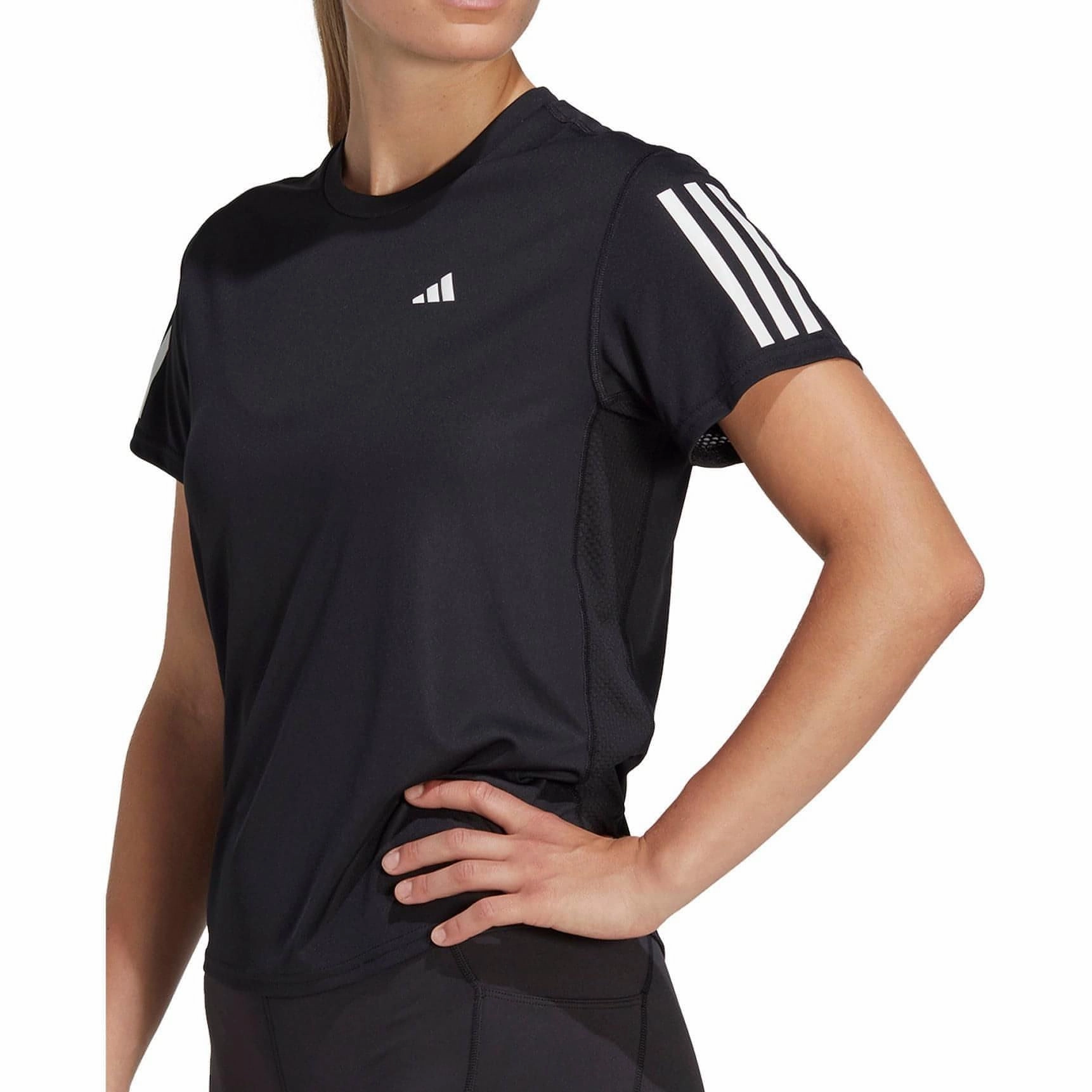 Durable Color Retention adidas Own The Run Short Sleeve Womens Running Top - Black