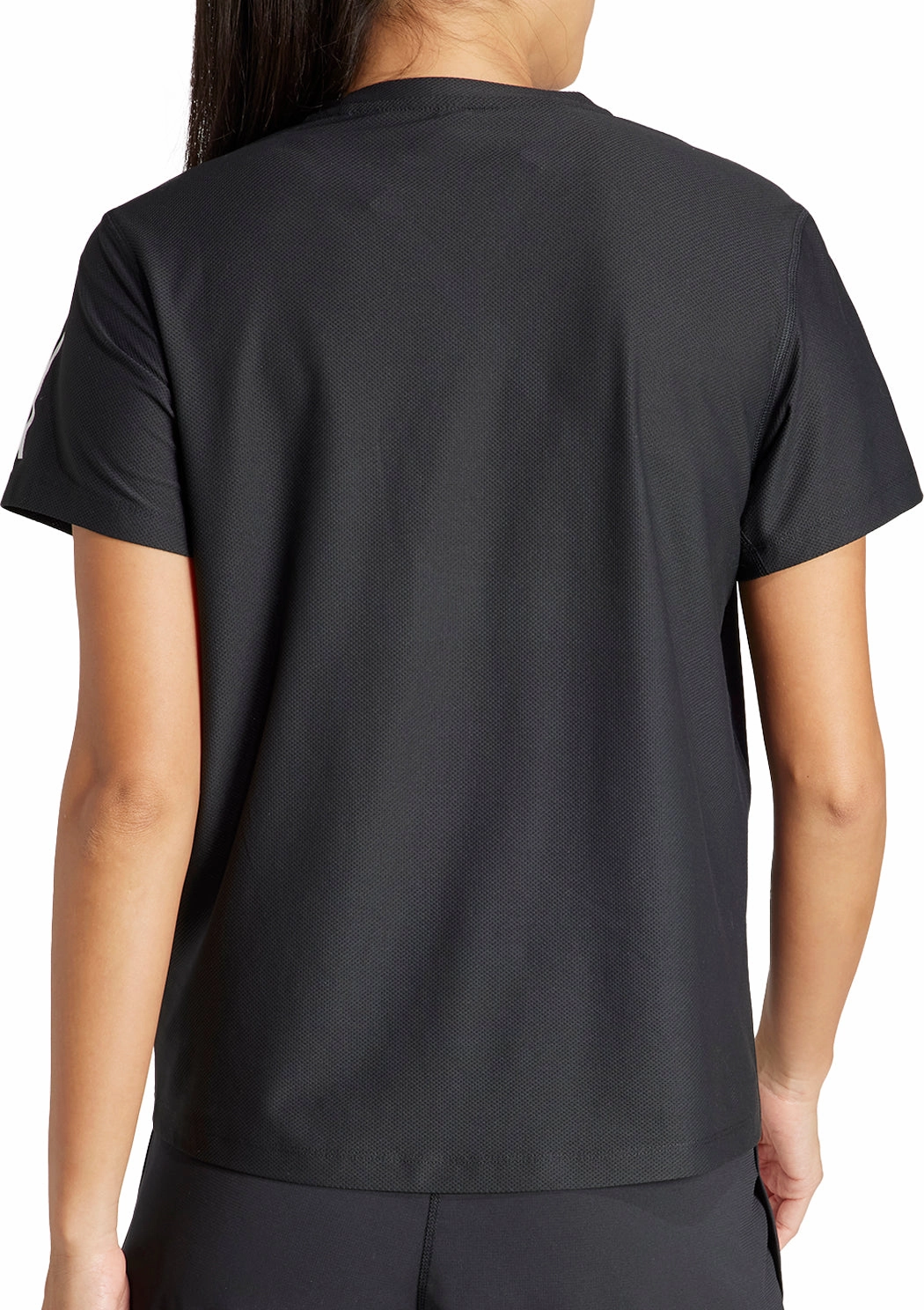 adidas Own The Run Short Sleeve Womens Running Top - Black Sporty and Cool