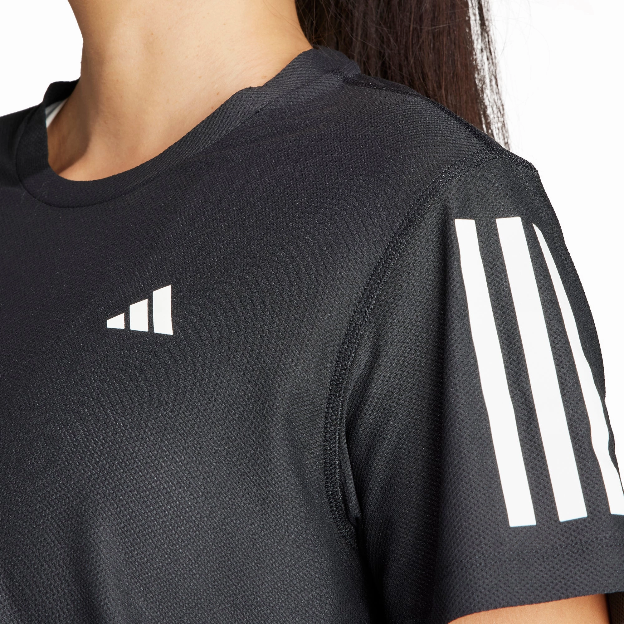 adidas Own The Run Short Sleeve Womens Running Top - Black Comfort and Breathable Simple Yet Elegant