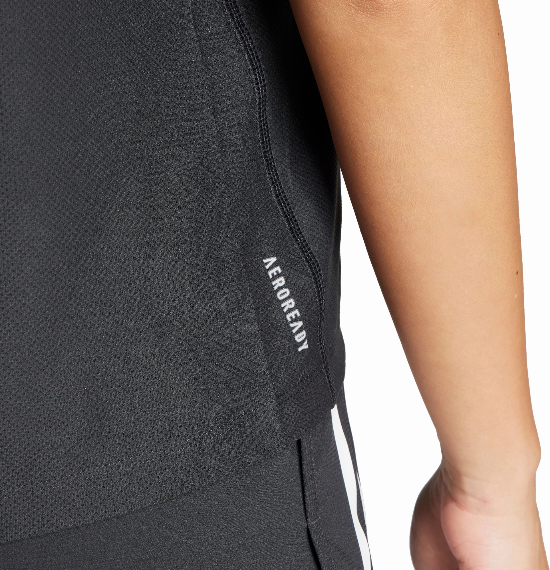 sports performance Spandex Enhanced Elasticity adidas Own The Run Short Sleeve Womens Running Top - Black