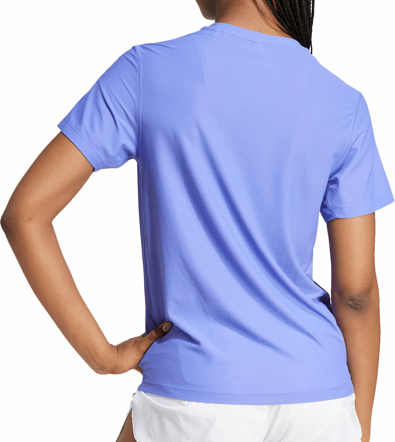 adidas Own The Run Short Sleeve Womens Running Top - Blue Relaxed Fit Elegant and Relaxed
