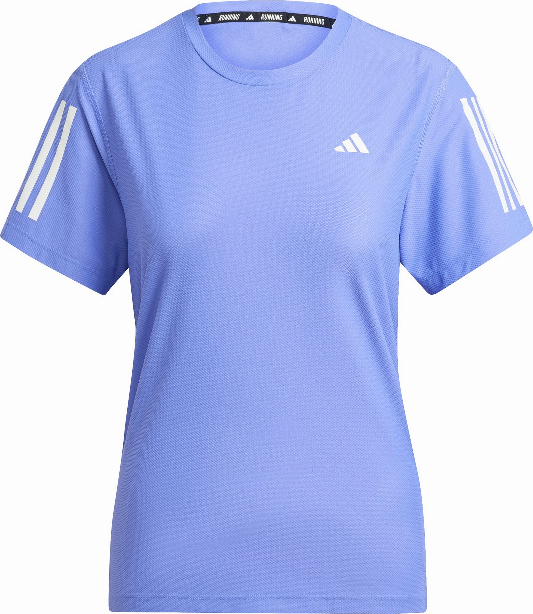 Elegant Detail Durable Colorfast Finish adidas Own The Run Short Sleeve Womens Running Top - Blue