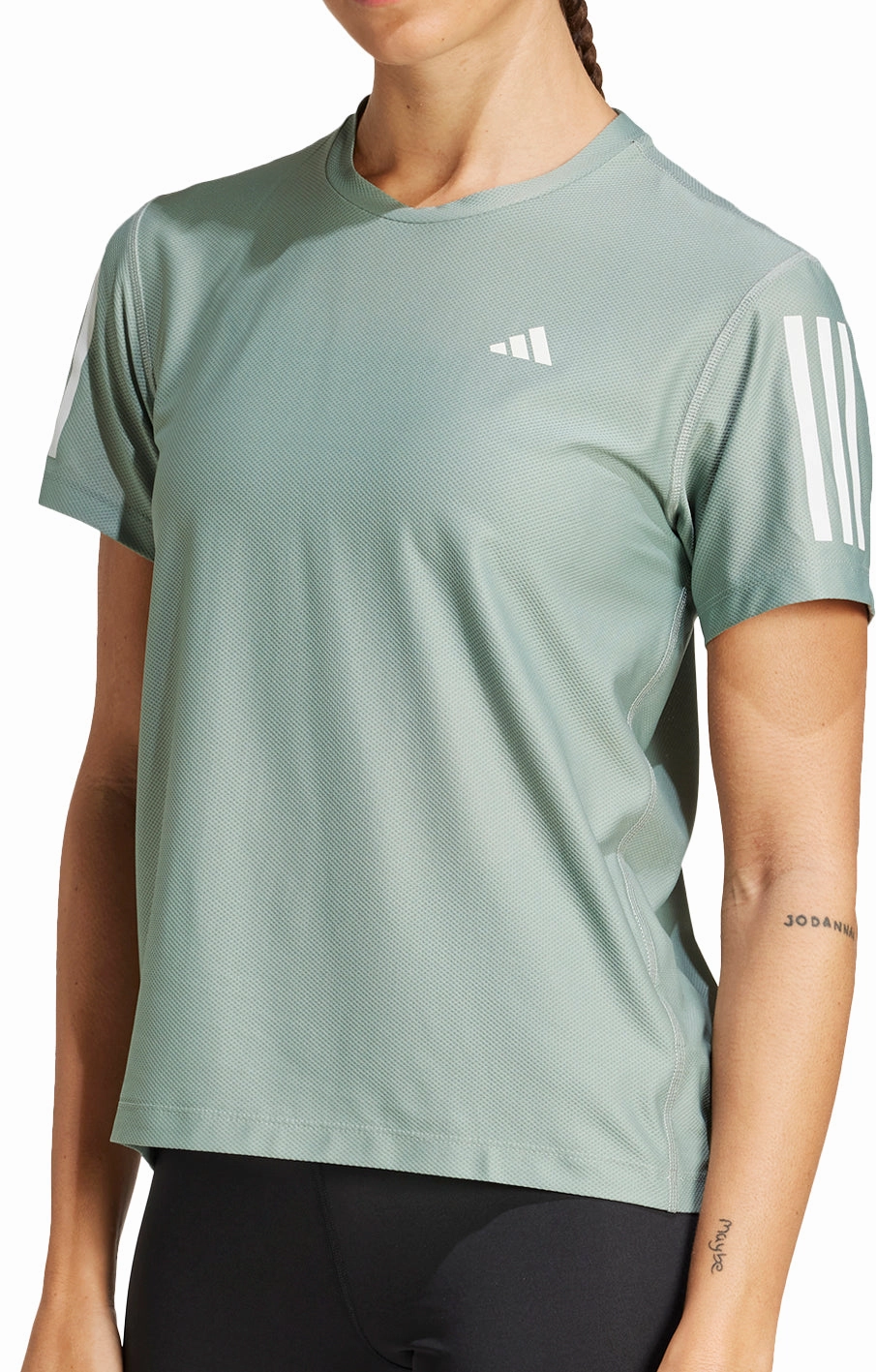 Relaxing Fit adidas Own The Run Short Sleeve Womens Running Top - Green