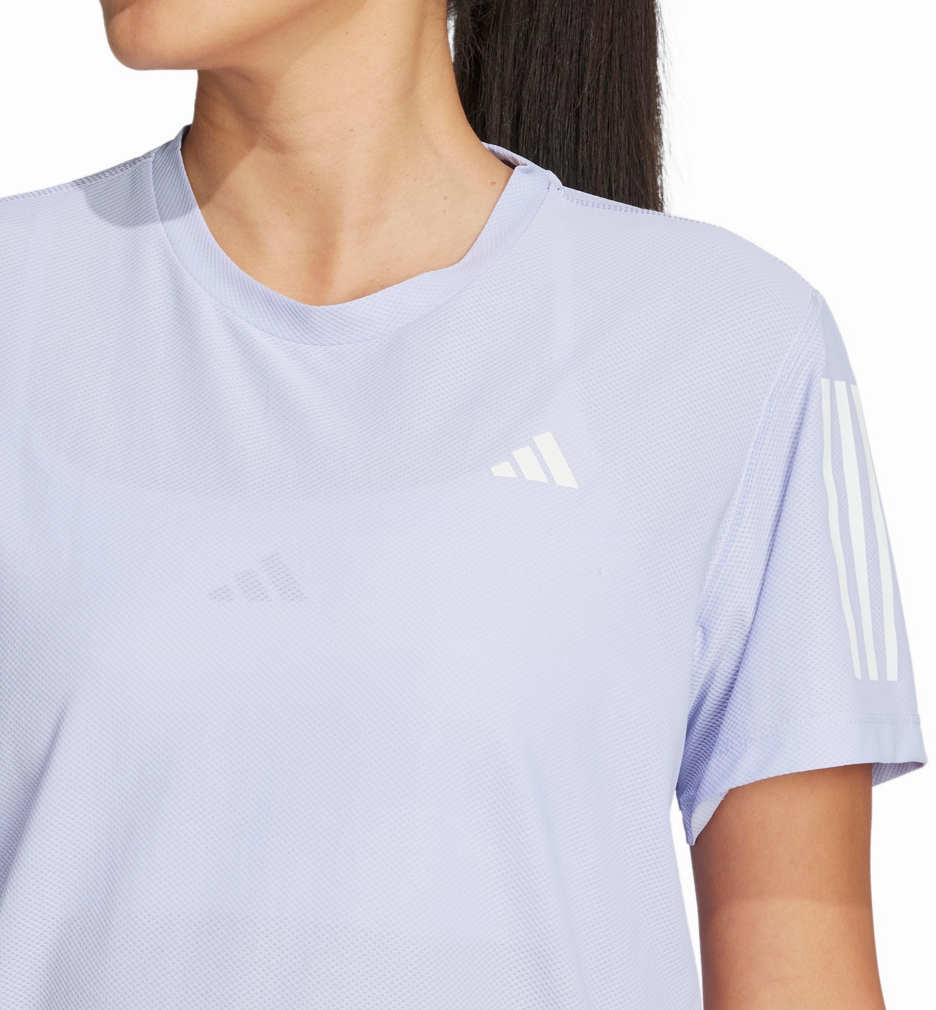 Simple Fit Thermal Regulation Fabric adidas Own The Run Short Sleeve Womens Running Top - Purple