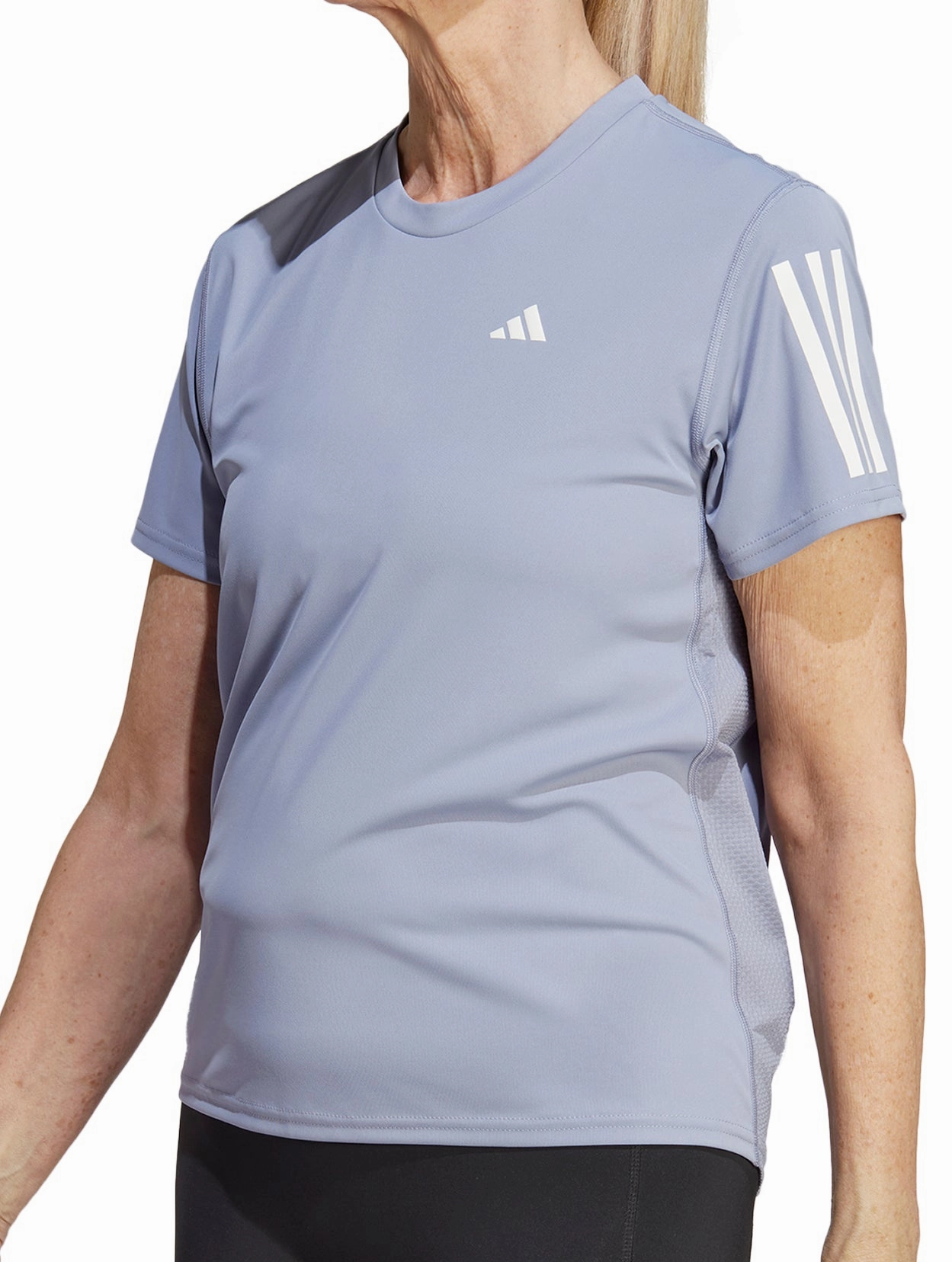 Comfy Apparel semi-formal style adidas Own The Run Short Sleeve Womens Running Top - Purple