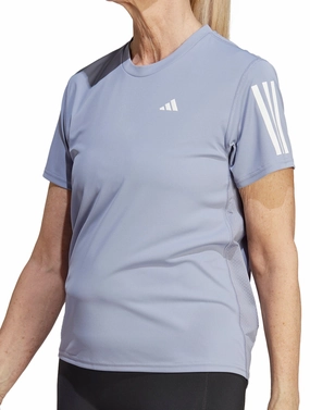 Comfy Apparel semi-formal style adidas Own The Run Short Sleeve Womens Running Top - Purple