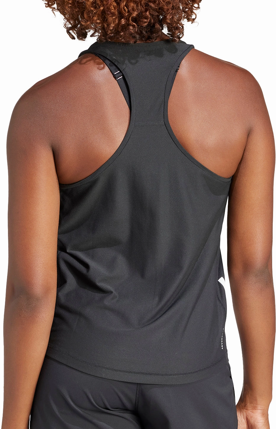adidas Own The Run Womens Running Vest Tank Top - Black Flexible Armholes irregular