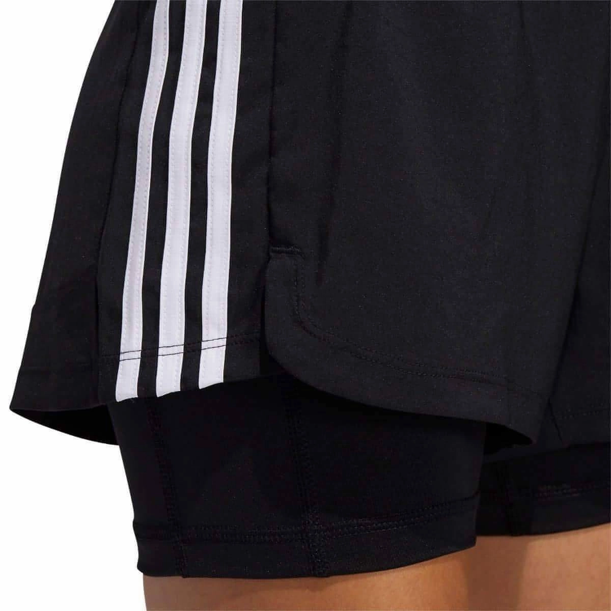 Fairy Touch Tulle Soul adidas Pacer 3 Stripes Woven 2 In 1 Womens Training Shorts - Black