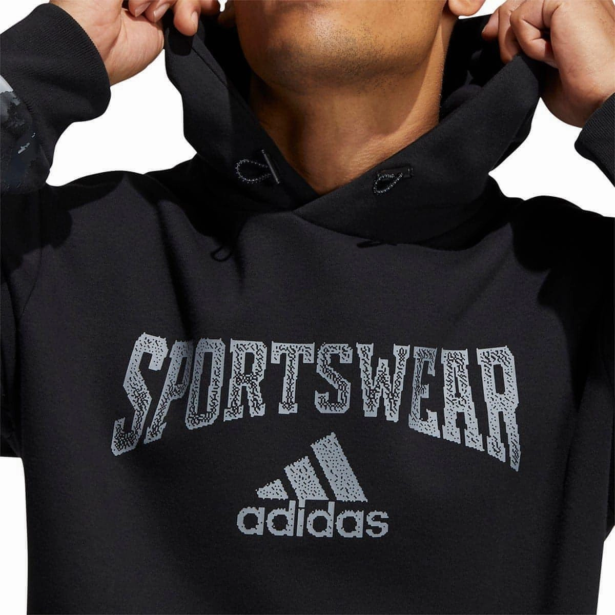 adidas Reverse Retro Future Icons Graphic Mens Hoody - Black Happy Core