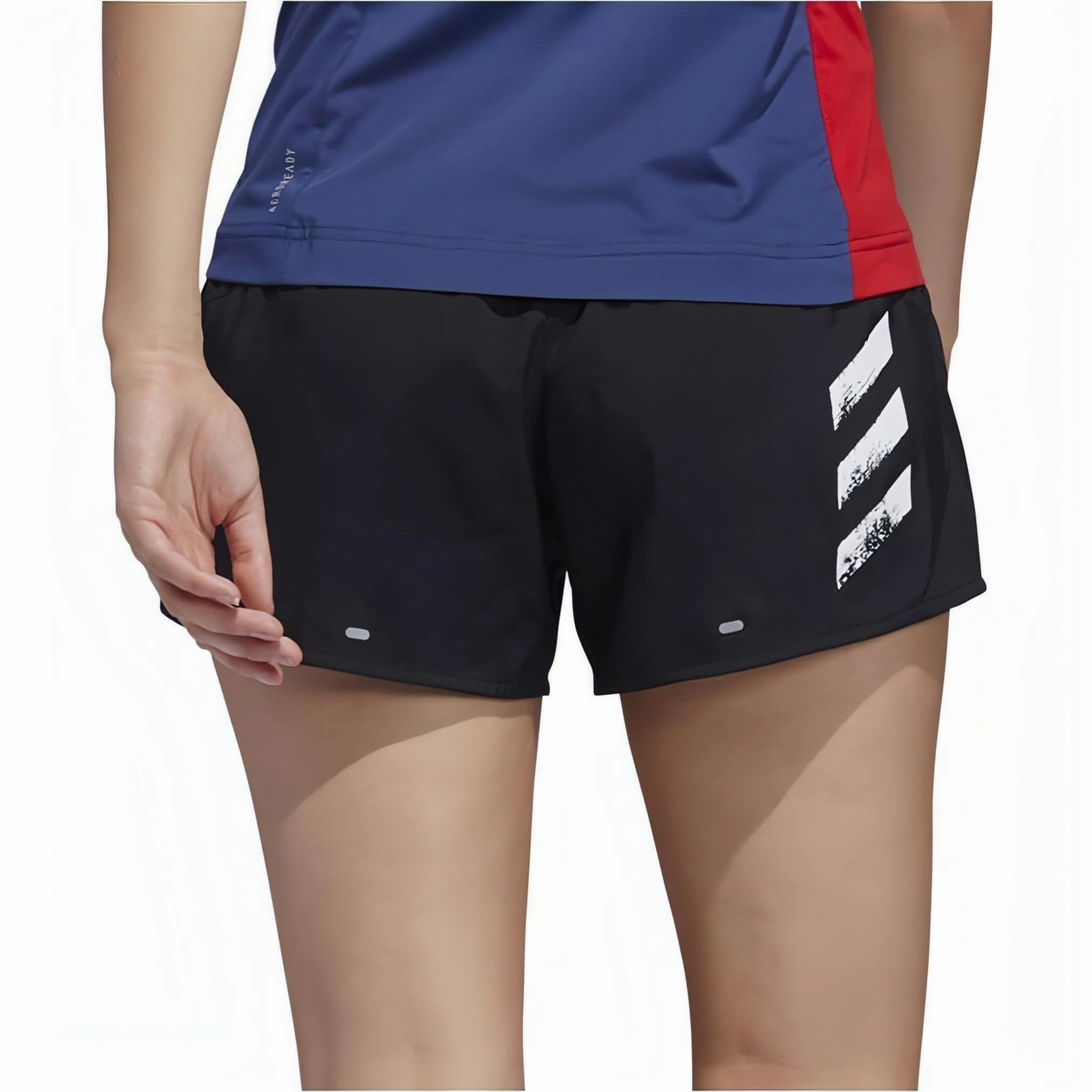 logoed BreathablePerforations adidas Run It 4 Inch Womens Running Shorts - Black