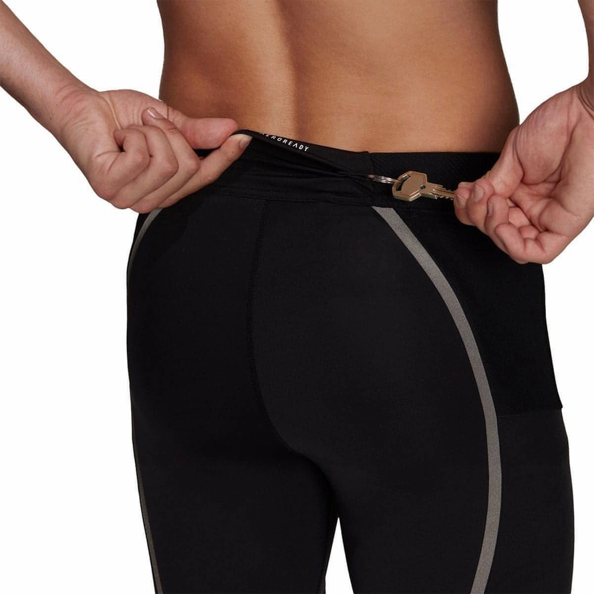 kids' adidas Saturday Mens Short Running Tights - Black