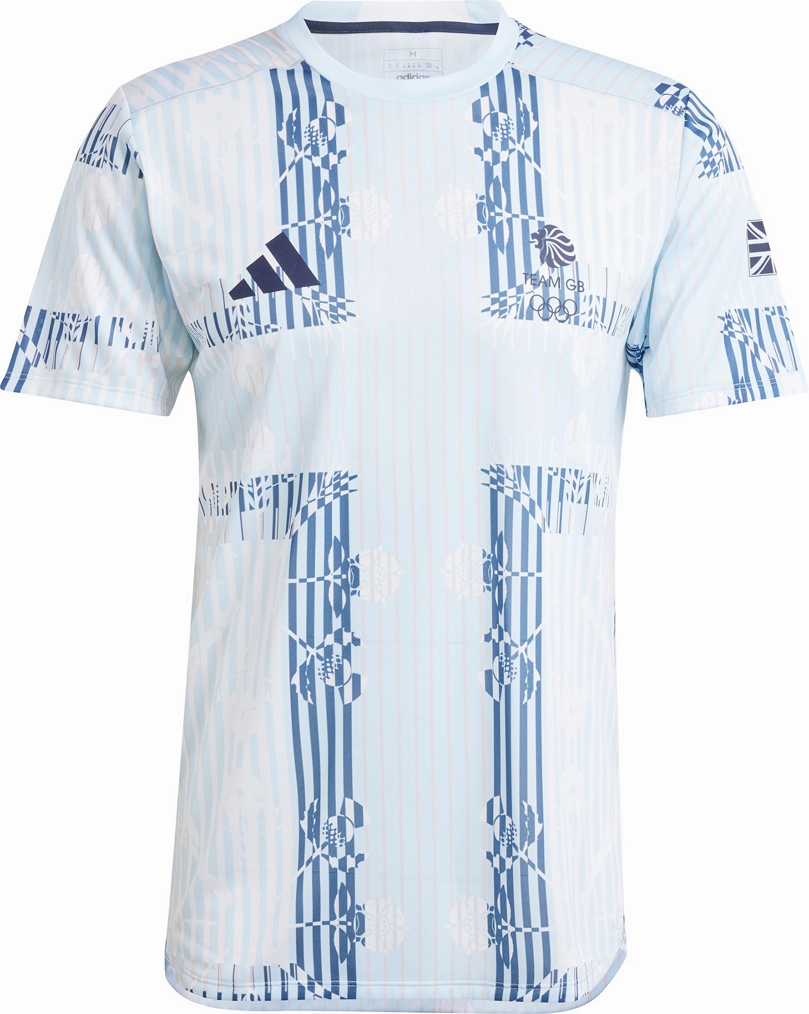 adidas Team GB Short Sleeve Mens Training Top - Blue Breathable Lining