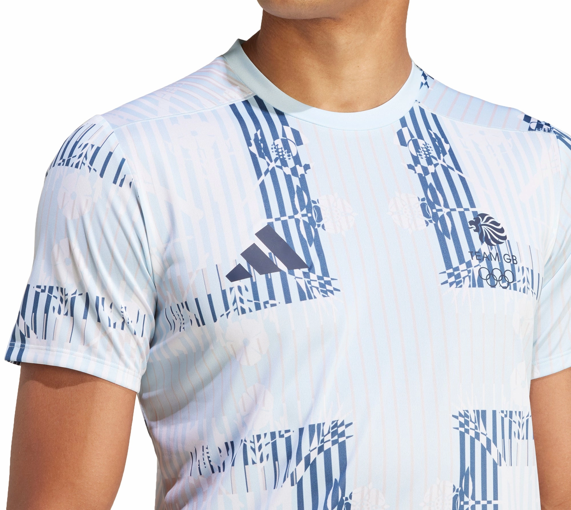adidas Team GB Short Sleeve Mens Training Top - Blue Desk Style