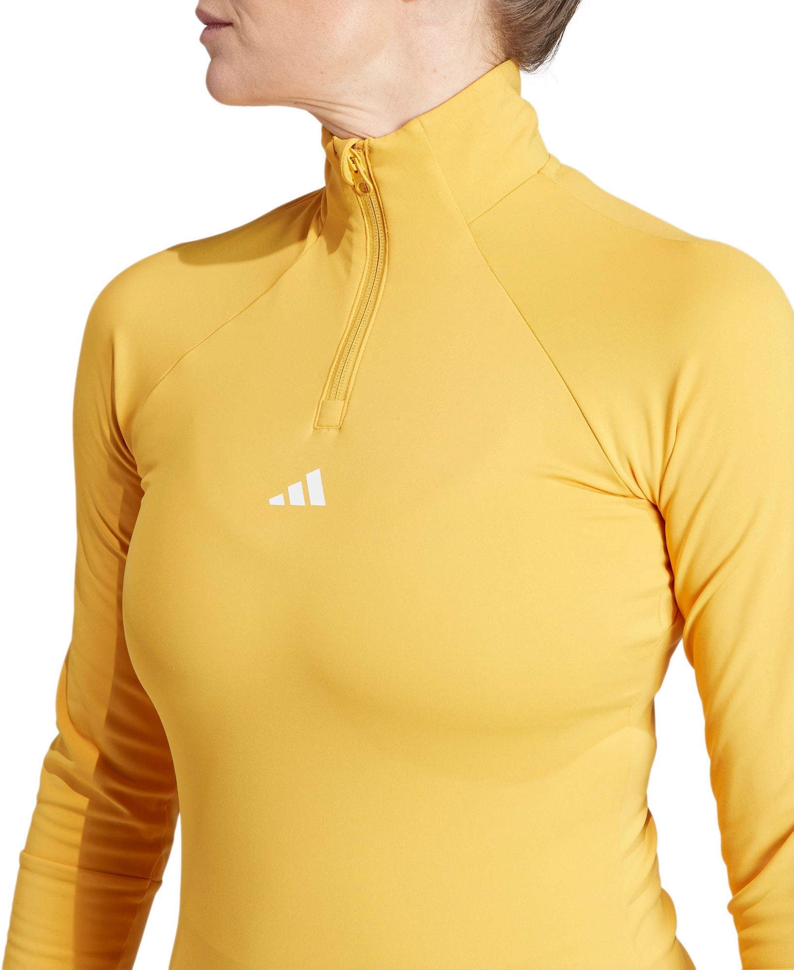 Beach Wear adidas Tech-Fit COLD.RDY Half Zip Long Sleeve Womens Running Top - Yellow