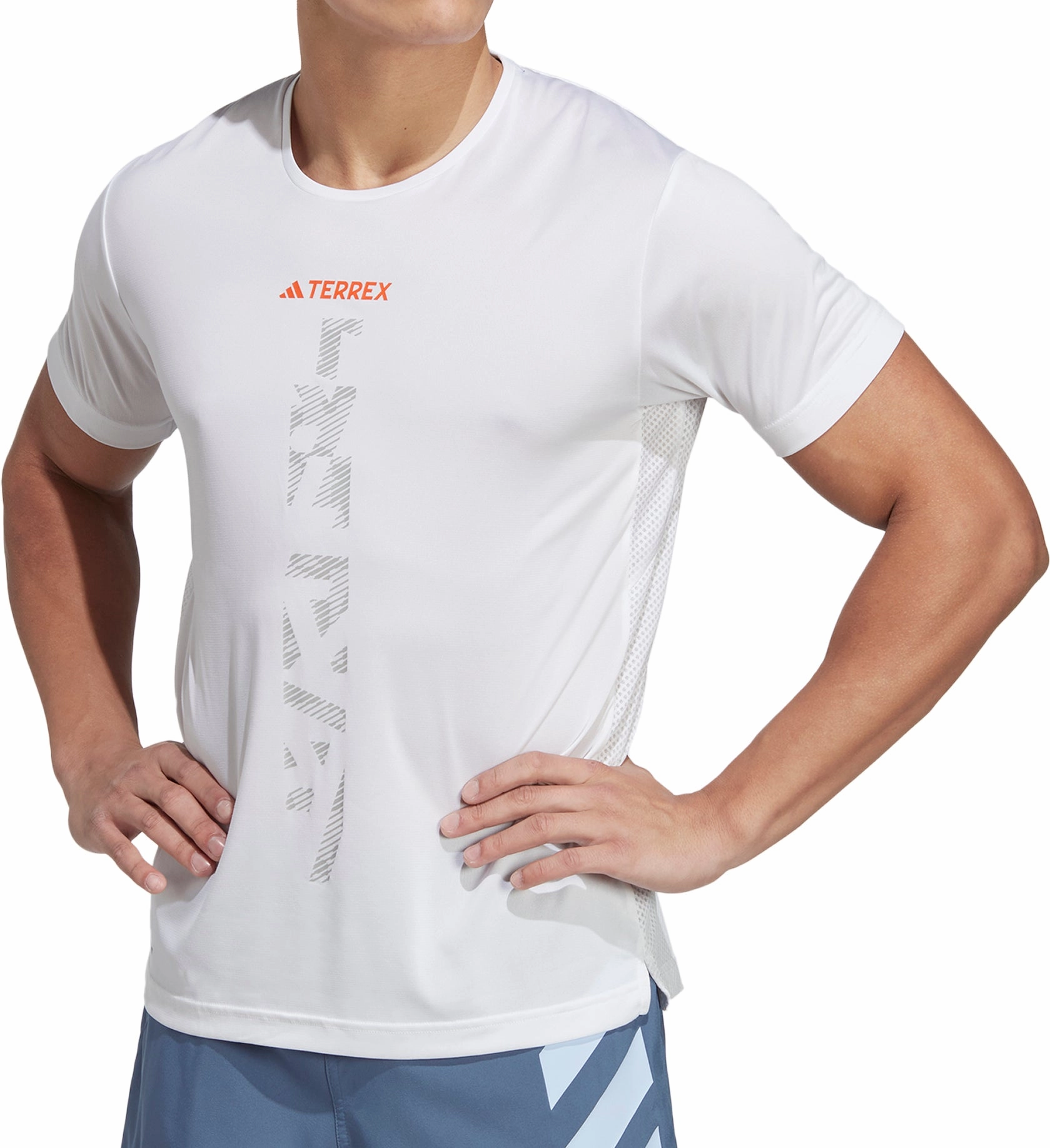adidas Terrex Agravic Short Sleeve Mens Running Top - White Functional Comfort SlimFitDesign