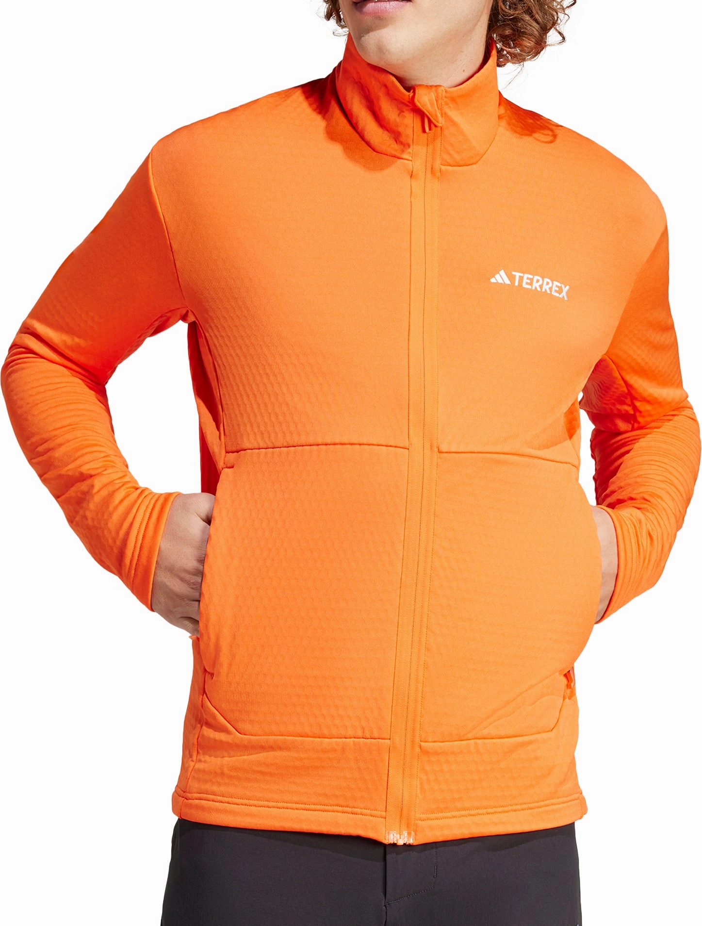DetachableLining adidas Terrex Multi Light Full Zip Long Sleeve Mens Walking Top - Orange