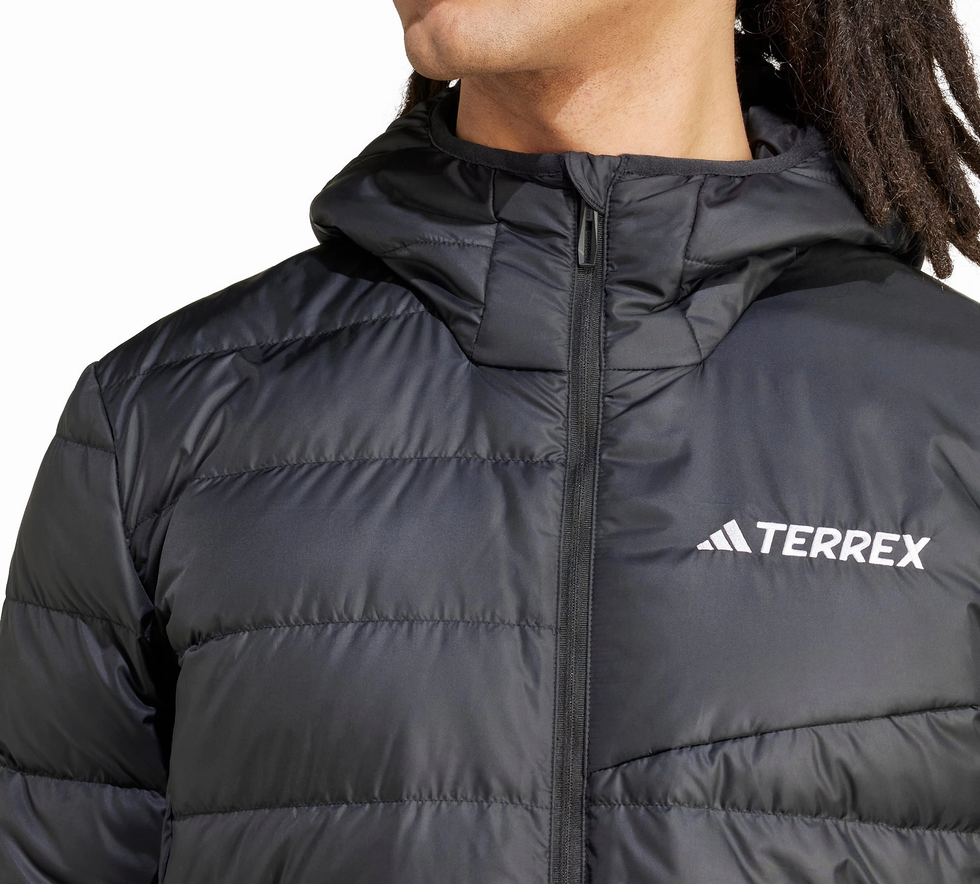 AbrasionResistant Surface adidas Terrex Multi Light Hooded Mens Down Jacket - Black