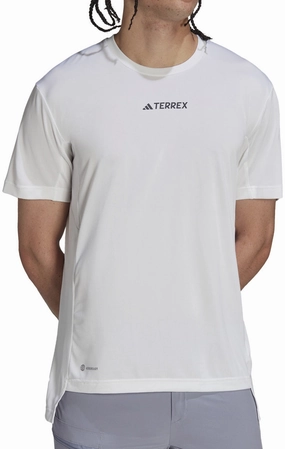adidas Terrex Multi Short Sleeve Mens Running Top - White Pastel color