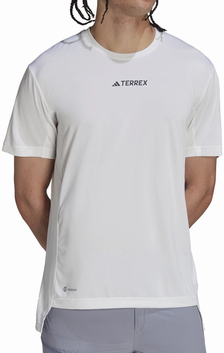 adidas Terrex Multi Short Sleeve Mens Running Top - White Pastel color