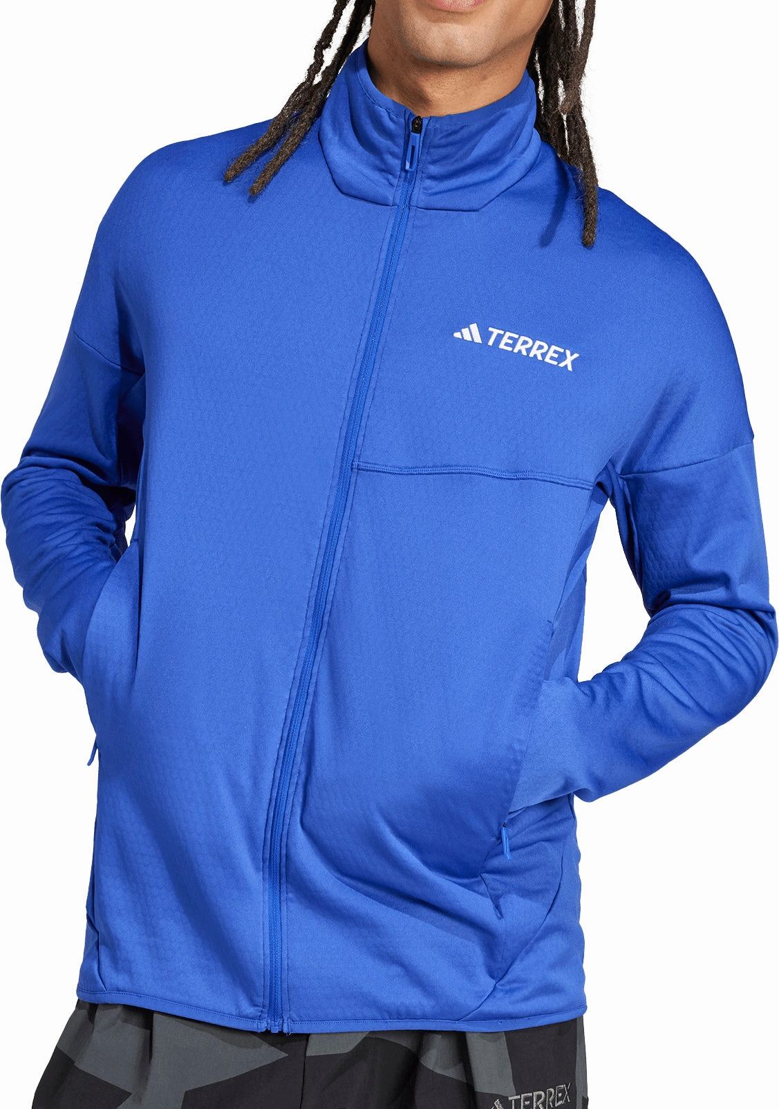 adidas Terrex Xperior ClimaWarm Light Fleece Mens Walking Jacket - Blue ModularLayering Water Repellent Finish