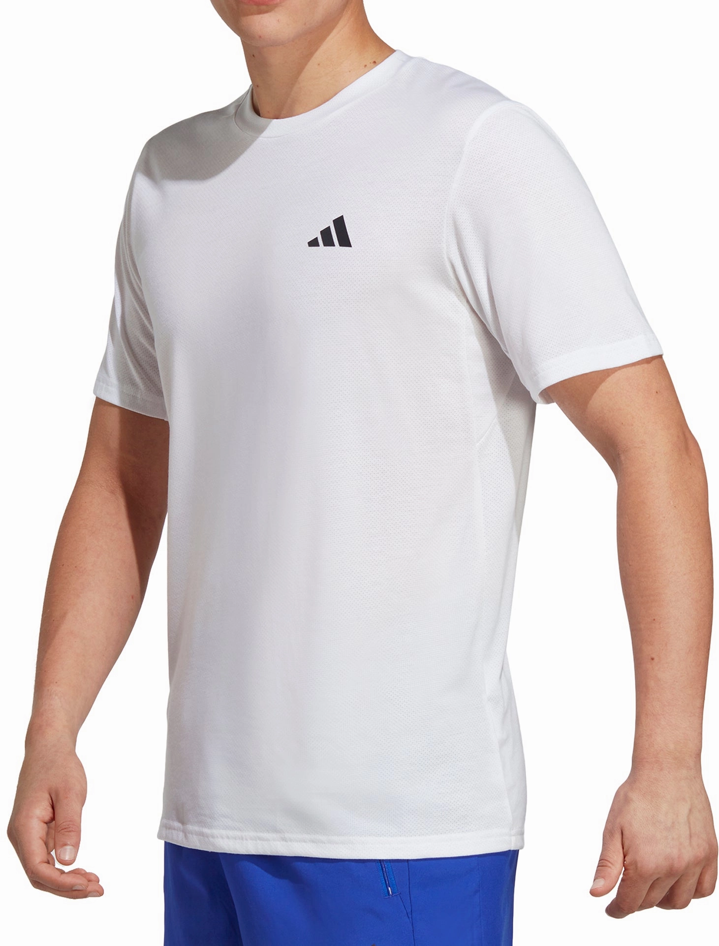 AntiPilling Technology Spirit Glow adidas Train Essentials Comfort Short Sleeve Mens Training Top - White