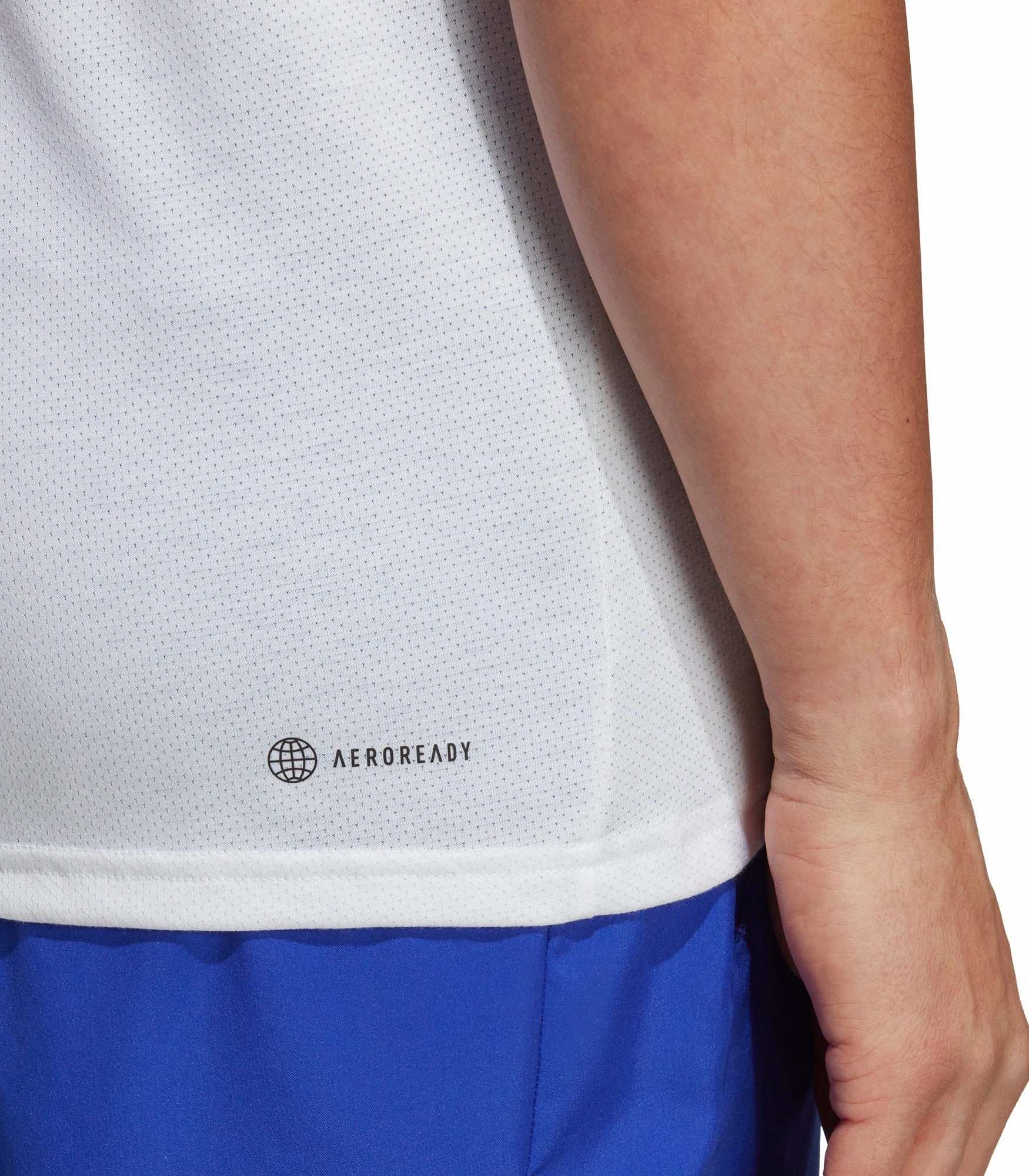 adidas Train Essentials Comfort Short Sleeve Mens Training Top - White Design Glow Hidden pockets