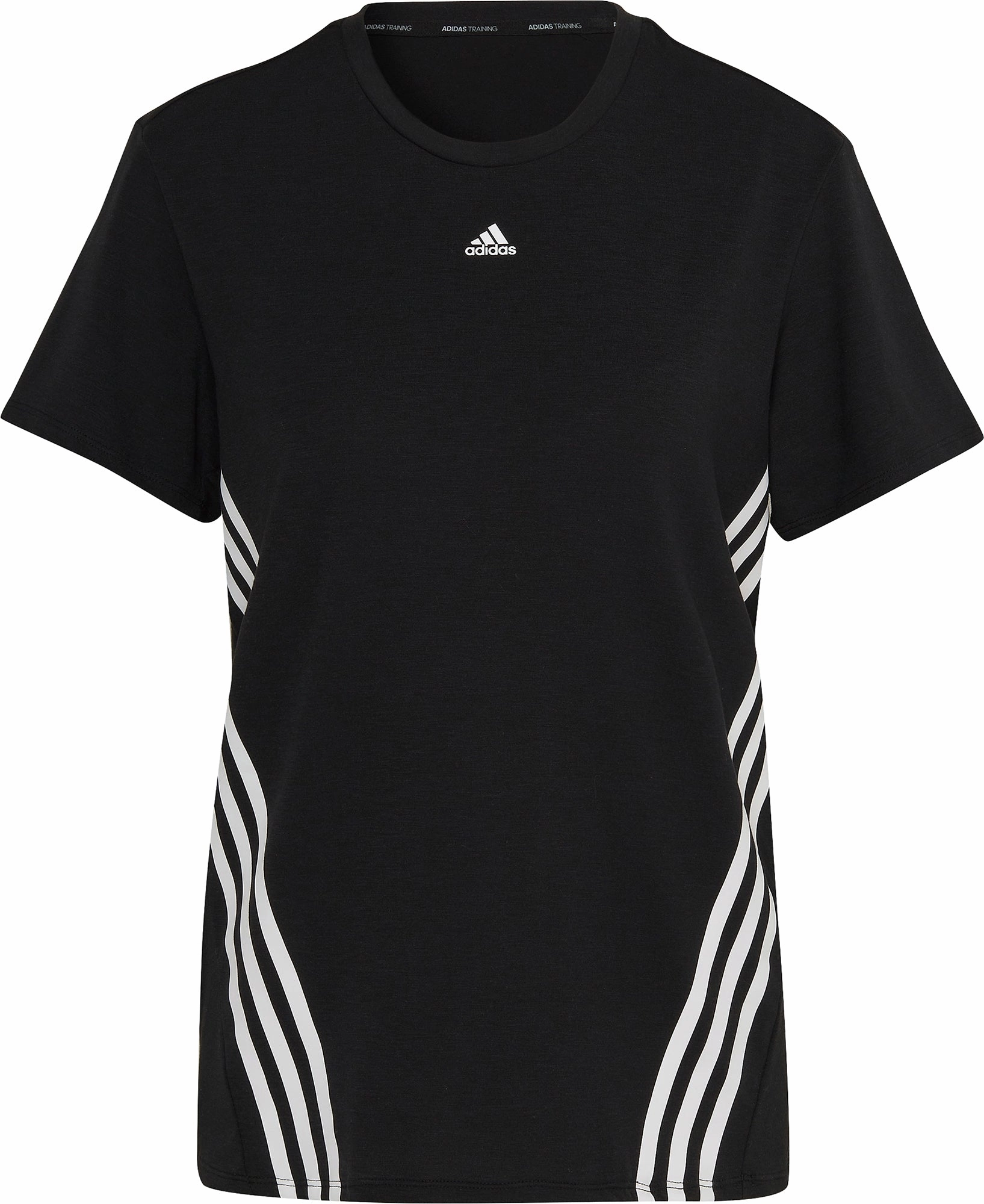 Road Look adidas TrainIcon 3 Stripes Short Sleeve Womens Training Top - Black