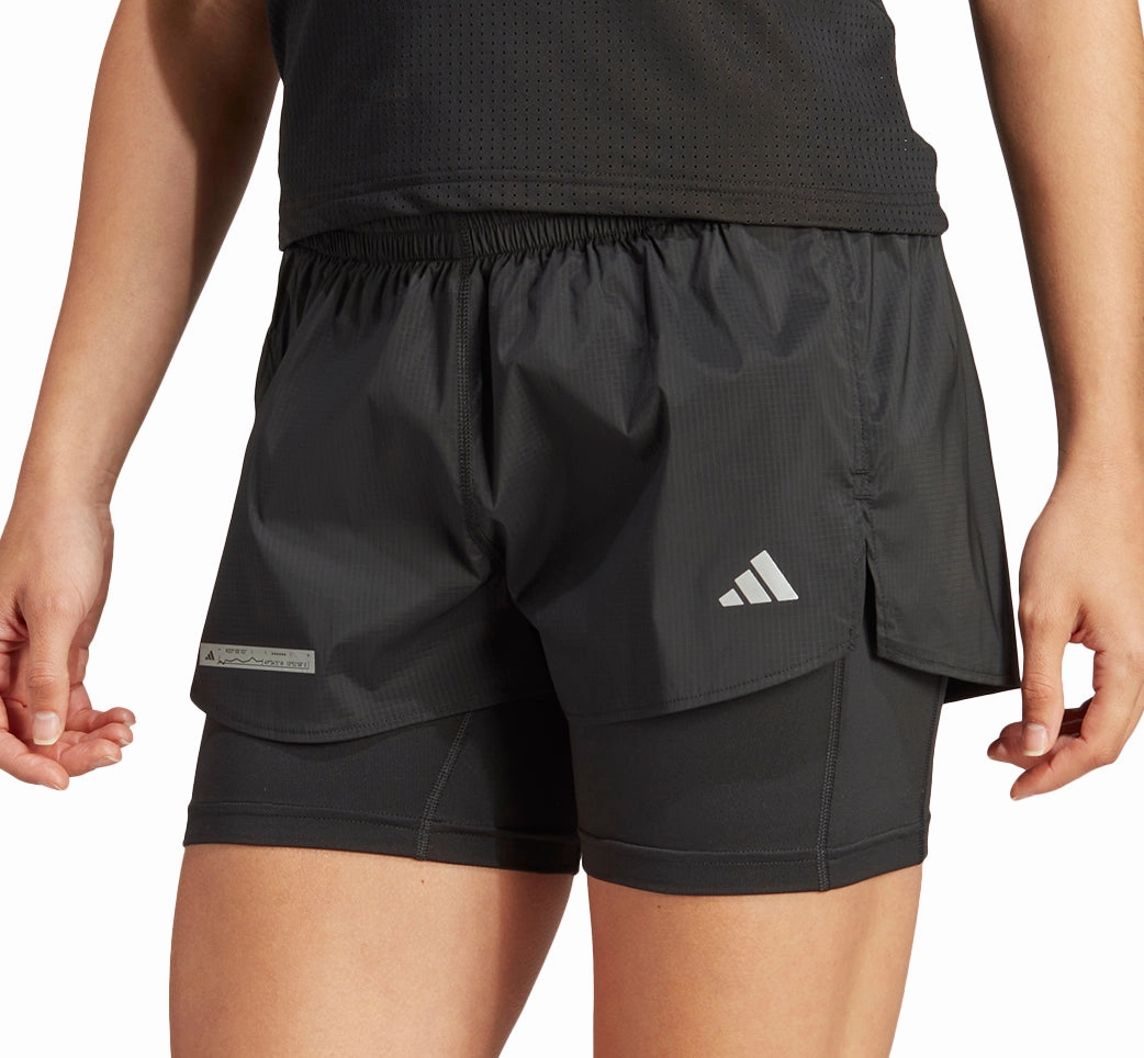 Sporty Style adidas Ultimate 2 In 1 Womens Running Shorts - Black