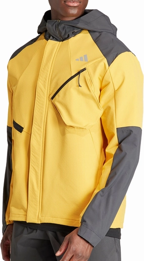 Solid Color Layer Look adidas Ultimate Conquer The Elements COLD.RDY Mens Running Jacket - Yellow