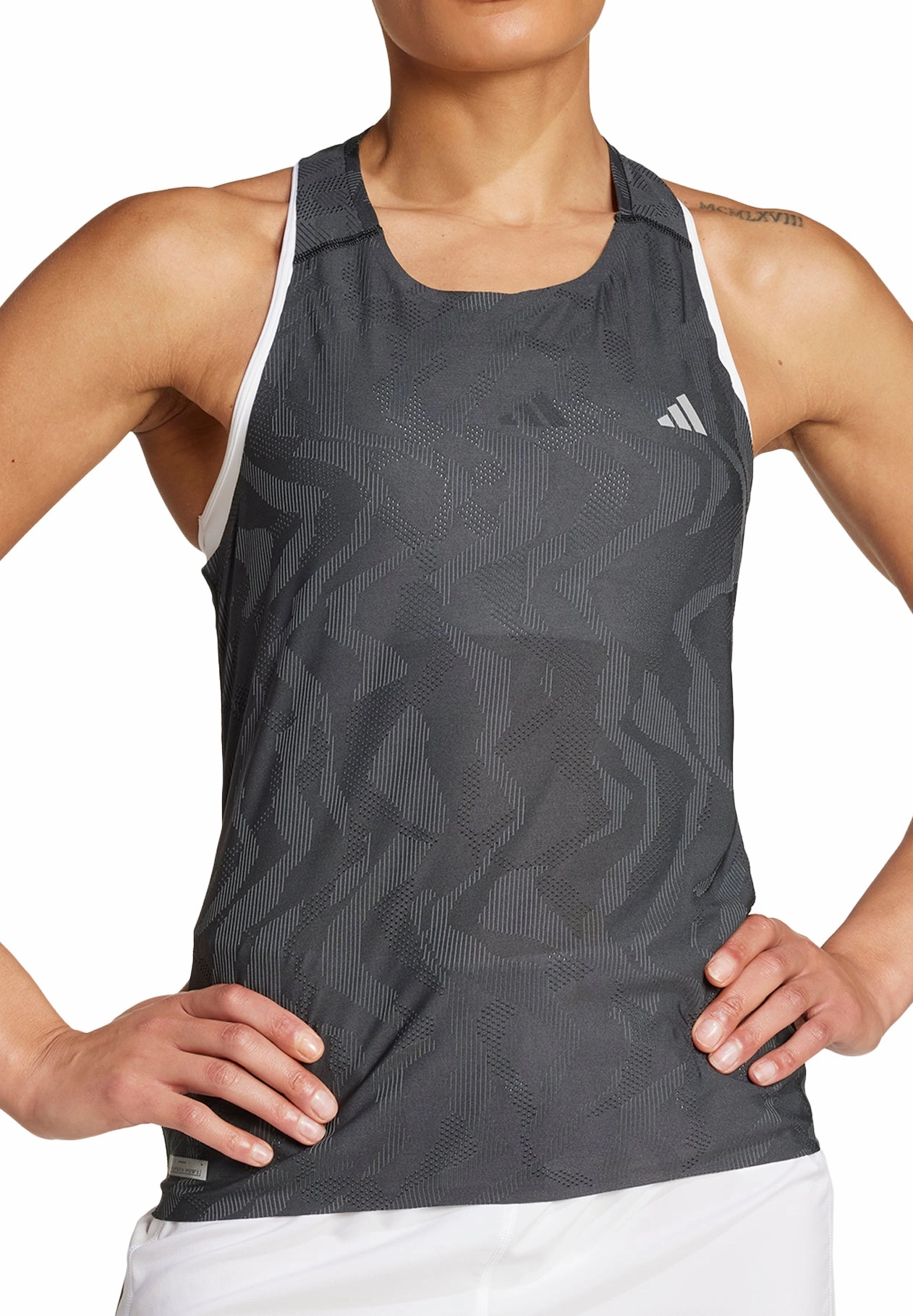 adidas Ultimate HEAT.RDY Engineered Womens Running Vest Tank Top - Grey Vibration Dampening Tech waterproof