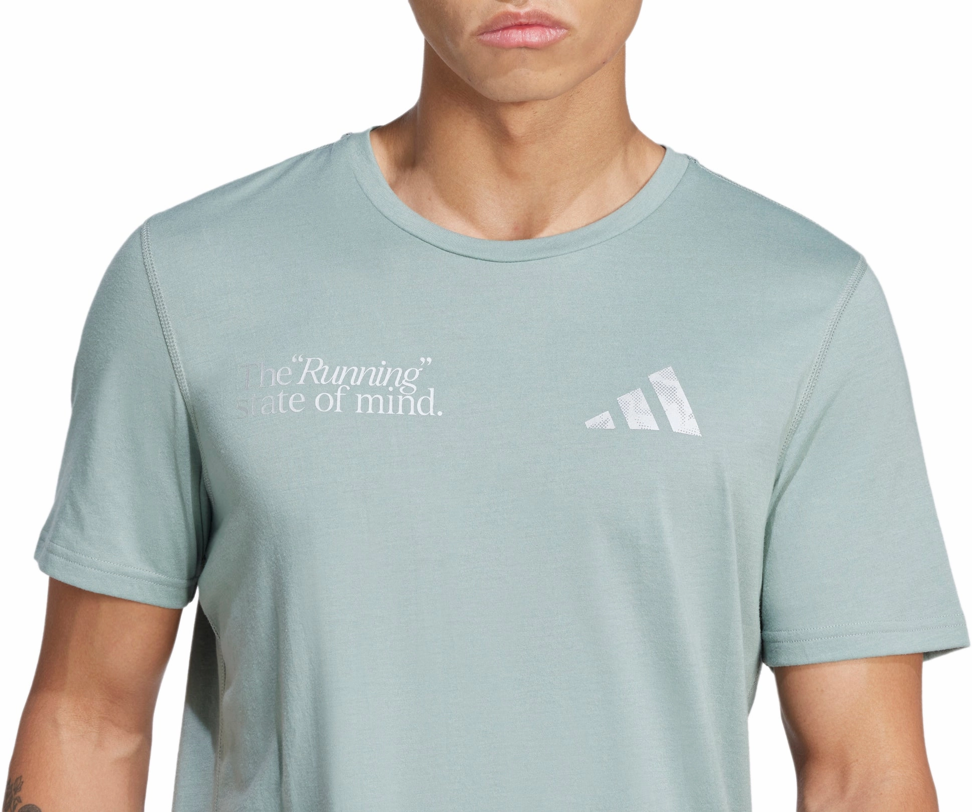 Versatile Look Ultimate Fit adidas Ultimate Metallic Graphic Short Sleeve Mens Running Top - Green
