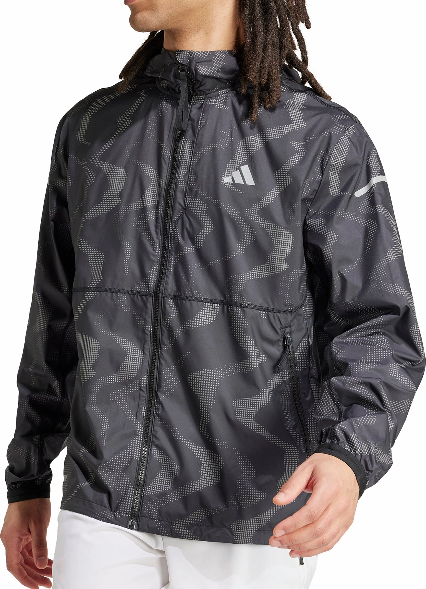 Soft inner layer Instance adidas Ultimate WIND.RDY Mens Running Jacket - Black