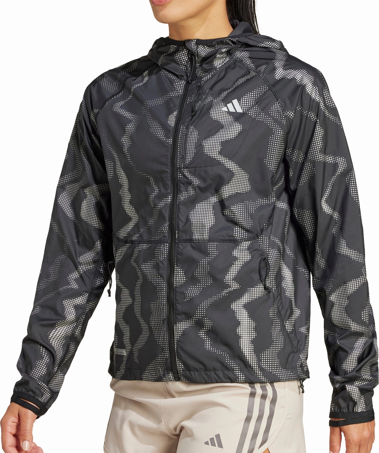 fitted fit adidas Ultimate WIND.RDY Womens Running Jacket - Black
