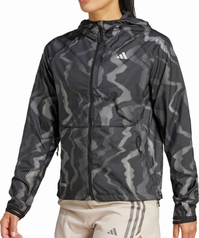 fitted fit adidas Ultimate WIND.RDY Womens Running Jacket - Black