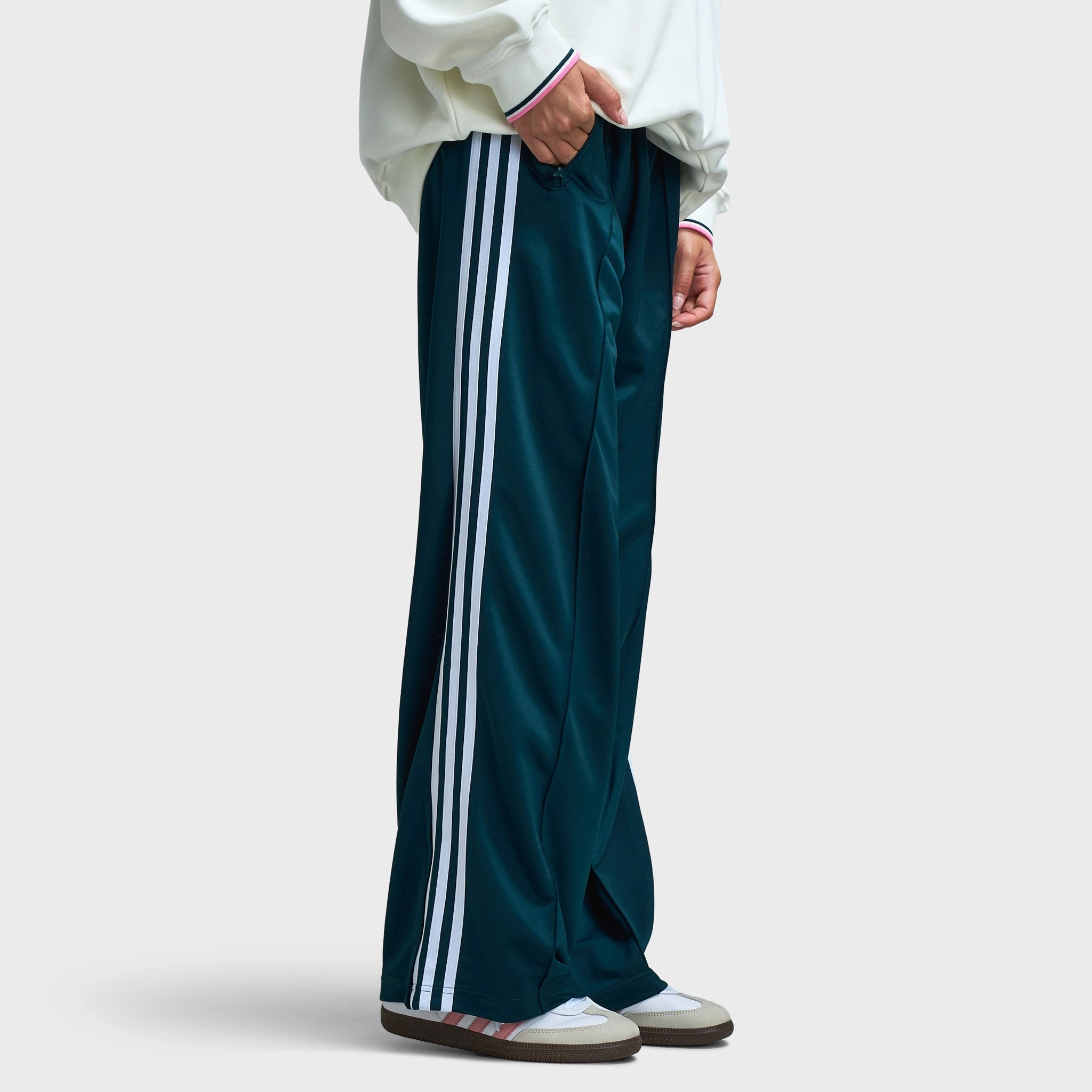 Adjustable Fit adidas Women's Adicolor Classic Firebird Loose Trackpants Aurora Ivy / White