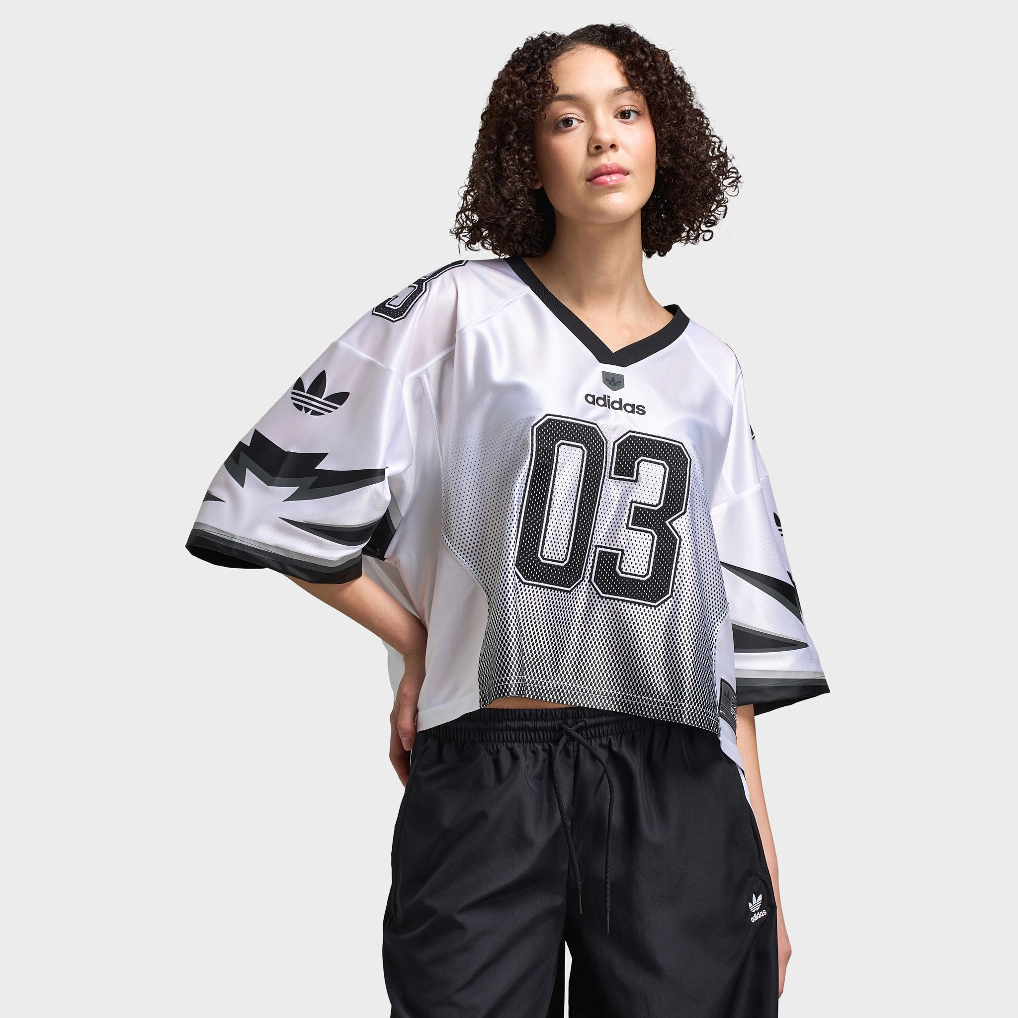 adidas Women's Adilenium Season 3 Graphic Jersey / White Lightweight Design Seam Free Edging