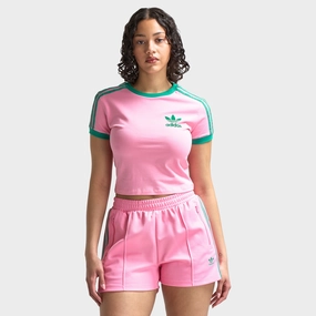 Perfect Comfort Adidas Women's Baby Tee Bliss Pink / Semi Court Green
