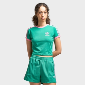 Adidas Women's Baby Tee Semi Court Green / Bliss Pink Versatile Look Breathable Wearable