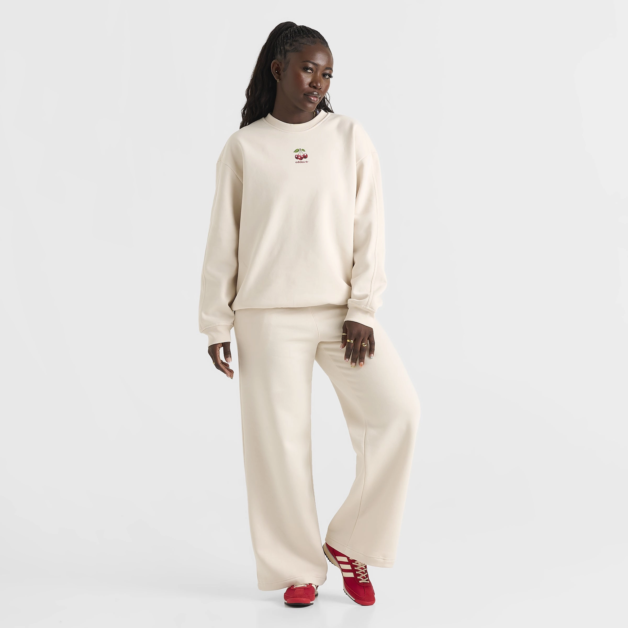 Adidas Women's Cherry Wide Leg Pant / Wonder White style statement venue