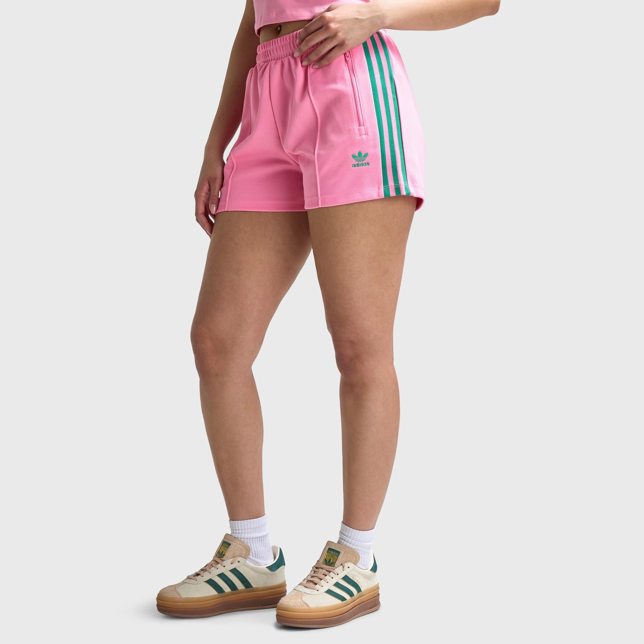 Adidas Women's Classic Shorts Bliss Pink / Semi Court Green Universal Attachment Points