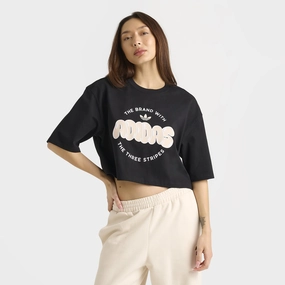 Versatile and Stylish Solid color purity adidas Women's Essentials Crop Tee / Black
