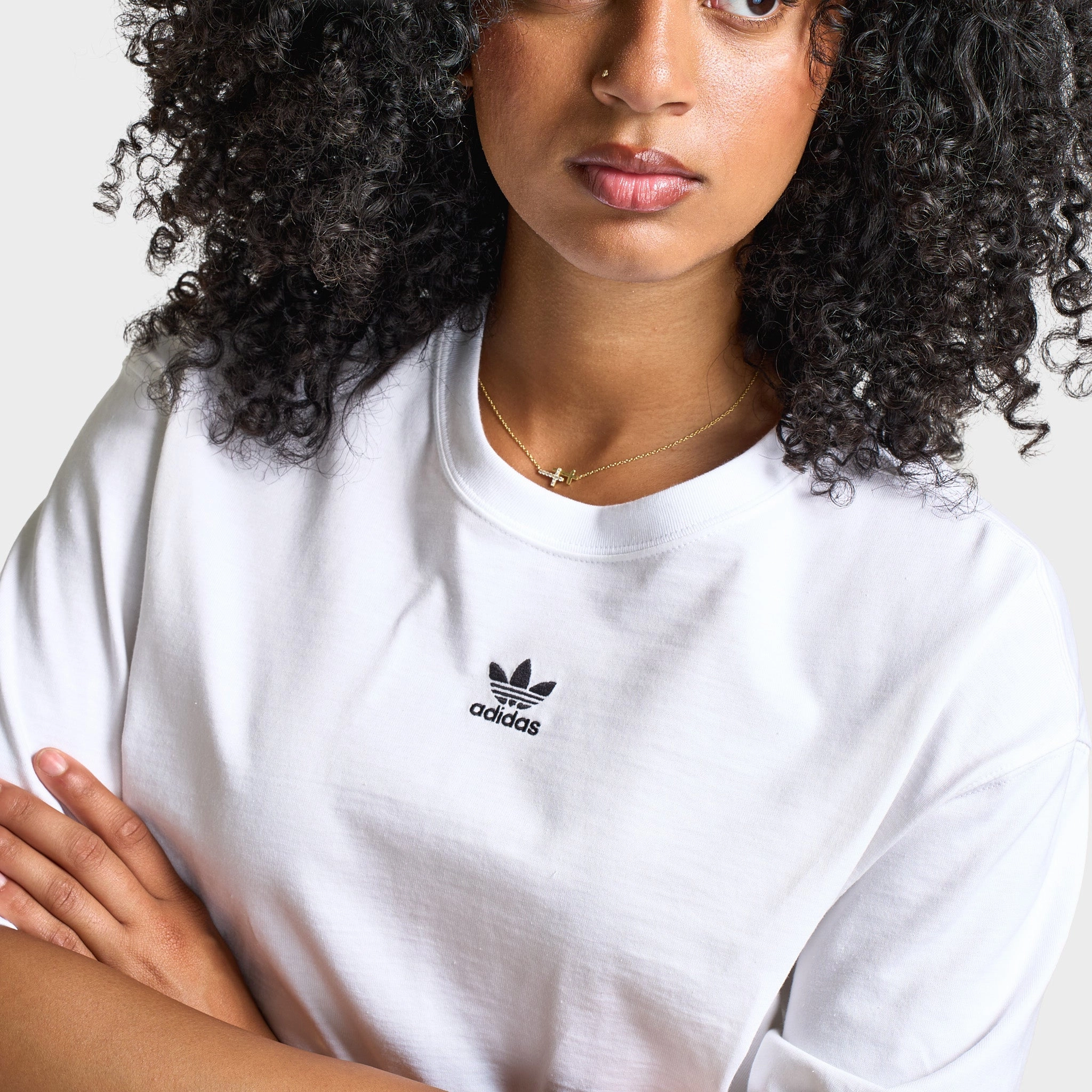Trendy Comfort Fit hypoallergenic adidas Women's Essentials Crop Tee / White