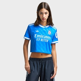Odor Resistant Material adidas Women's Real Madrid 25/26 3rd Cropped Jersey / Bluebird