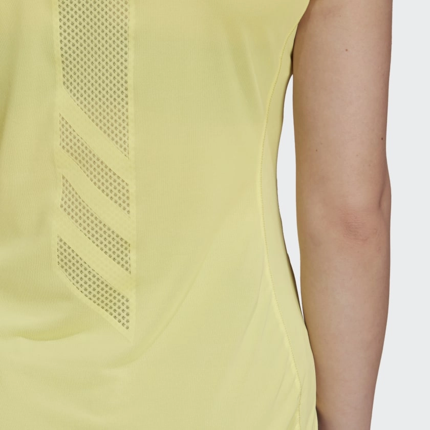 WaterRepellent Coating Metal Core adidas Women's  Terrex Parley Agravic Trail Running All Round Tee Pulse Yellow