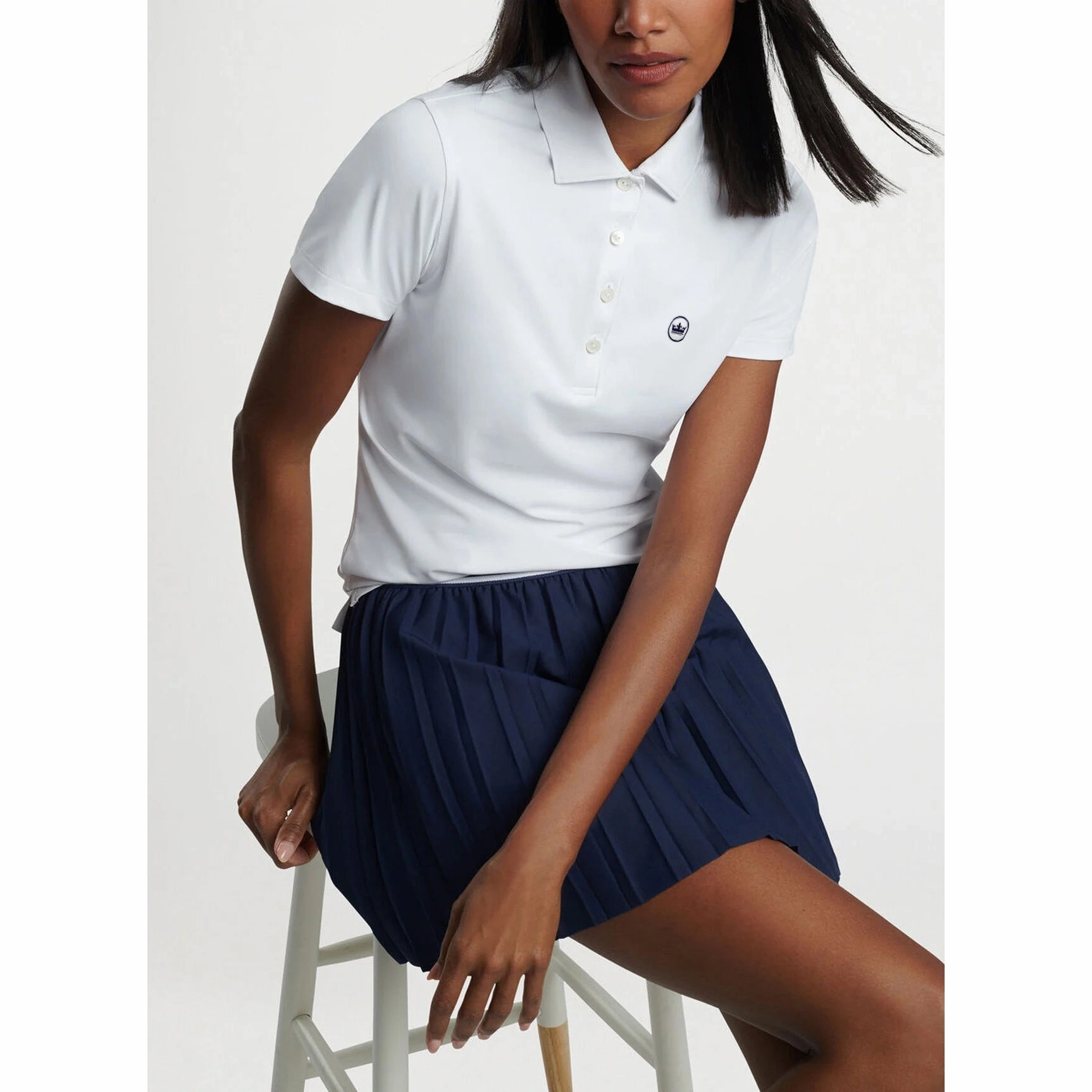 Peter Millar Women's Performance Stretch Jersey Golf Shirt - White Golf Apparel Summer Staple