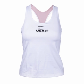 Nike USATF Women's Padded Sports Bra Tank ShockAbsorbing Multi Directional Zipper Placement