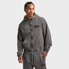 Supply & Demand Fracture Full Zip Hoodie / Washed Black Day To Day