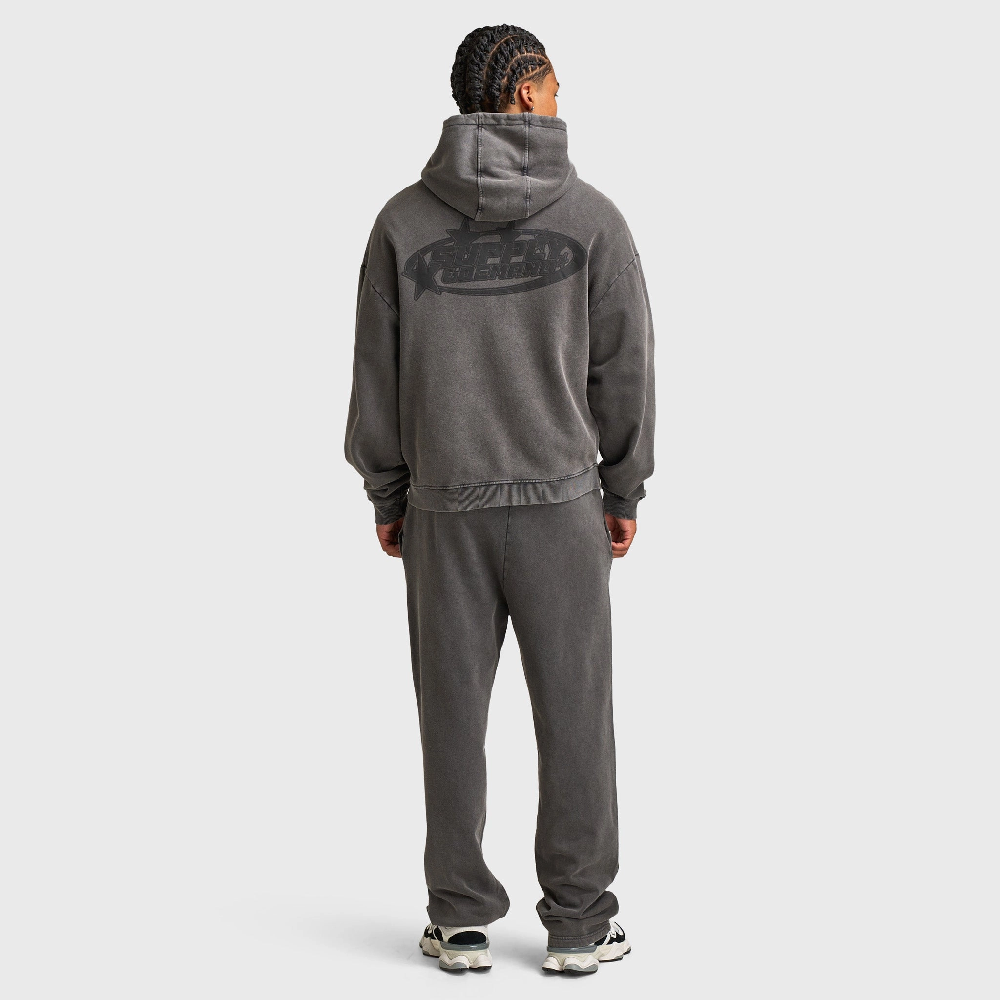 Supply & Demand Fracture Full Zip Hoodie / Washed Black Cheap Nice Reinforced Elbow Padding